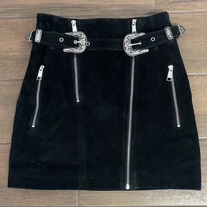 Topshop western suede mini skirt